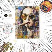 Decoupage Abstracte vrouw 60's Roken Tissuepapier