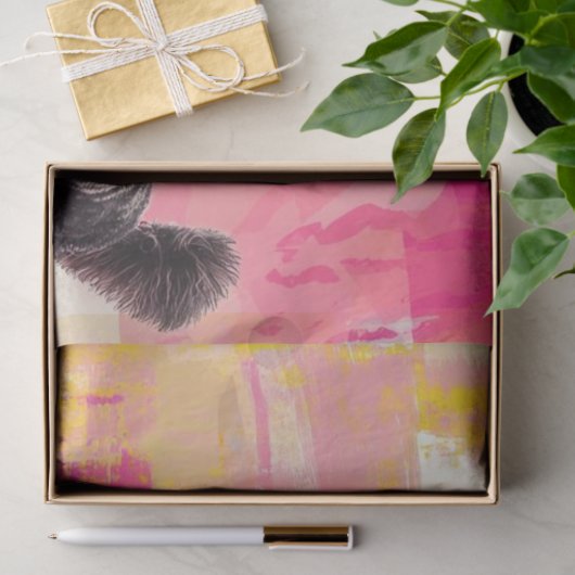 Decoupage Abstracte Vrouw Standaard Poedel. Tissuepapier (Geschenk)