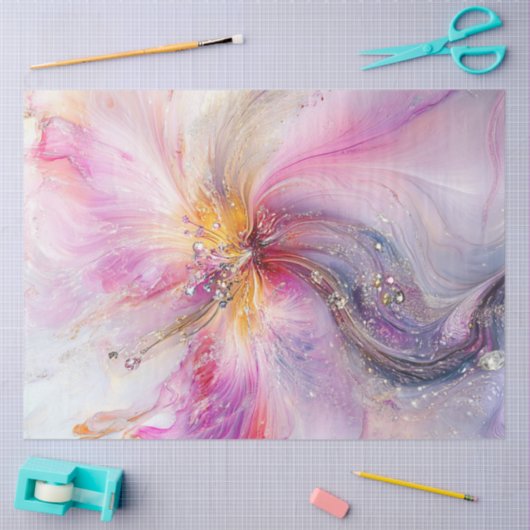 Decoupage Abstracte wervelende pastelbloem pastels Tissuepapier (Craft)