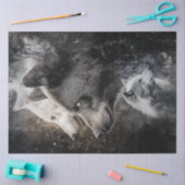 Decoupage Abstracte Wolven en Beren Forest Scene Tissuepapier (Craft)