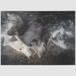 Decoupage Abstracte Wolven en Beren Forest Scene Tissuepapier