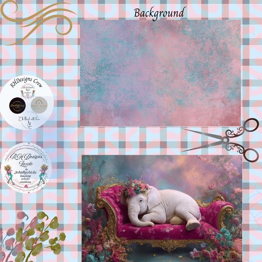 Decoupage Achtergrond Zachte Pastels Droomlandscha Tissuepapier