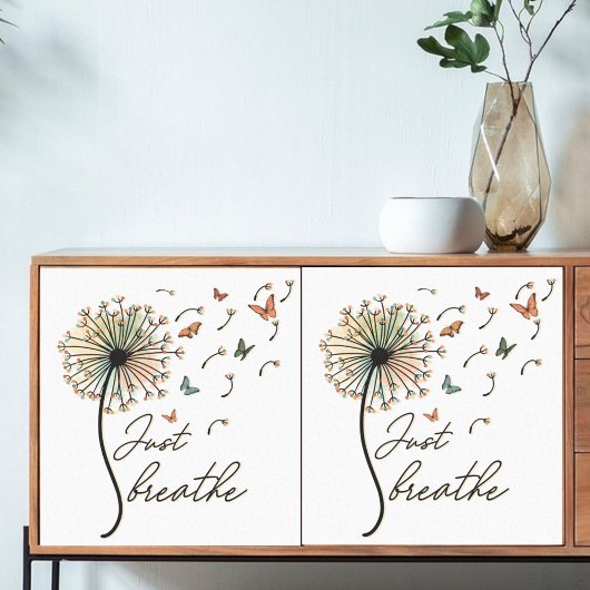 Decoupage Adem gewoon Paardenbloem met Vlinders Tissuepapier