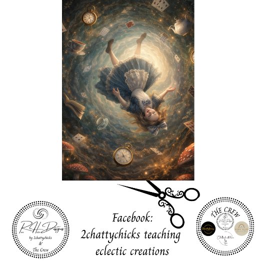 Decoupage Adventurous Fall Into Rabbit Hole Tissuepapier