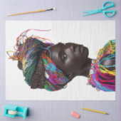 Decoupage Afrikaanse tribale vrouw Mooie hoofdtooi Tissuepapier (Craft)