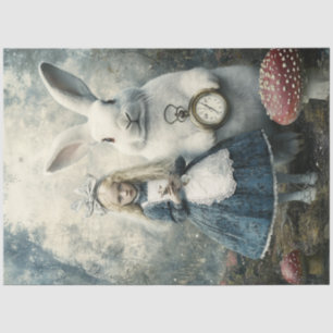 Decoupage Alice Wonderland & Konijn Sprookje Tissuepapier