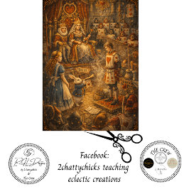 Decoupage Alices Koninklijke Rechtbankdrama Tissuepapier