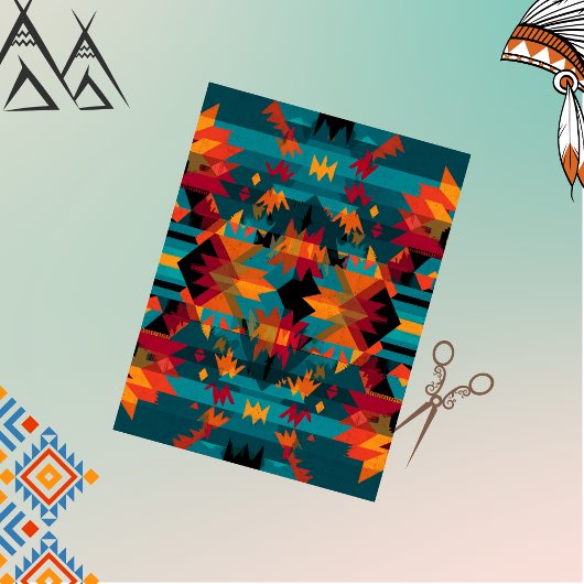 Decoupage American Indian Symmetrische Tapestry Ar Tissuepapier