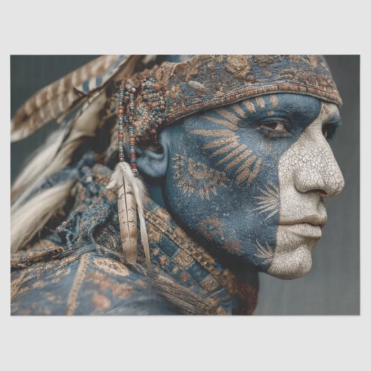 Decoupage American Indian Warrior Chief Tissuepapier (Voorkant)