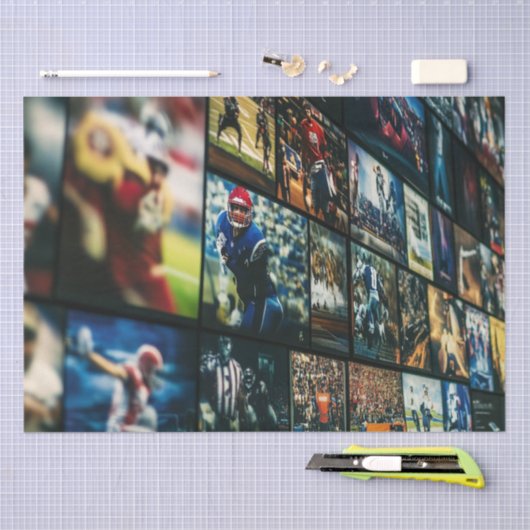 Decoupage Amerikaanse Football scherm scènes Tissuepapier (Craft)