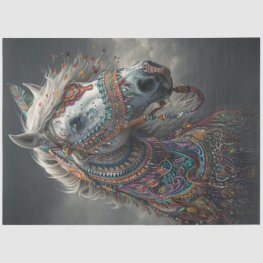 Decoupage Amerikaanse Indiaanse Vibrant Decorated  Tissuepapier (Voorkant)