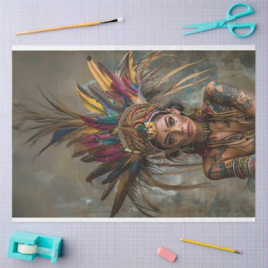 Decoupage Amerikaanse Indiase Aponi betekent vlind Tissuepapier (Craft)