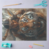 Decoupage Amerikaanse Indiase krijger vrouw op tij Tissuepapier (Craft)