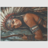 Decoupage Amerikaanse Indiase krijger vrouwen Tissuepapier (Voorkant)