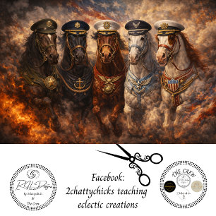 Découpage Amerikaanse Vijf-tak Militaire Paarden Tissuepapier