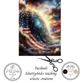Decoupage Amerikaanse vlag Ocean Wave Patriotic Tissuepapier