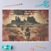 Decoupage Amerikaanse vlag Wild West fotografie Tissuepapier (Craft)