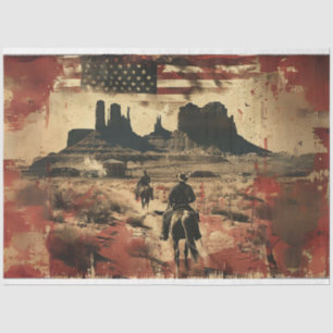 Decoupage Amerikaanse vlag Wild West fotografie Tissuepapier