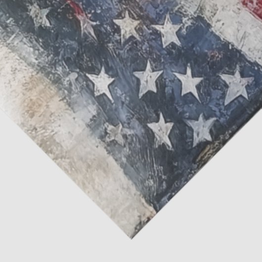Decoupage Amerikaanse vlag Witte Paard Abstract Tissuepapier (Detail)
