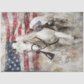 Decoupage Amerikaanse vlag Witte Paard Abstract Tissuepapier (Voorkant)