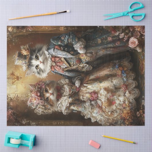 Decoupage Antropomorfe Victoriaans katten Tissuepapier (Craft)
