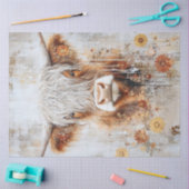 Decoupage Artistic Painting Oil Highland Koe Tissuepapier (Craft)