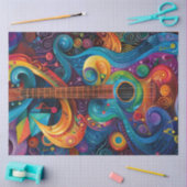Decoupage Artistic Vibrant Swirling Pattern Guitar Tissuepapier (Craft)