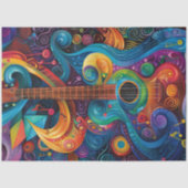 Decoupage Artistic Vibrant Swirling Pattern Guitar Tissuepapier (Voorkant)
