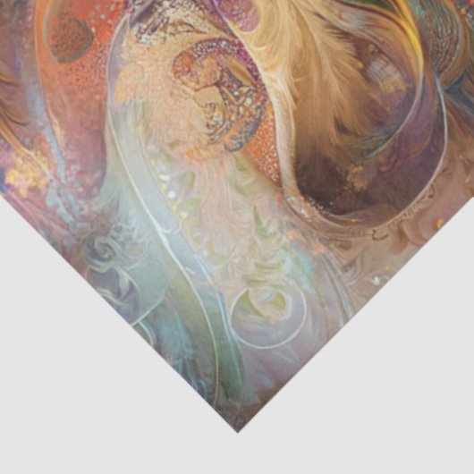 Decoupage Artistiek Intrigerend Psychedelisch Leeu Tissuepapier (Detail)