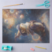 Decoupage Artistieke Muis Kijken naar het Universu Tissuepapier (Craft)