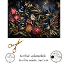 Decoupage Australische Fairy Wren & Tuin