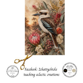 Decoupage Australische Kookaburra Inheemse Vogel Tissuepapier