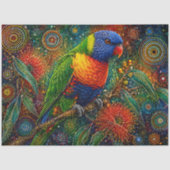 Decoupage Australische Regenboog Lorikeet Wilde Di Tissuepapier (Voorkant)