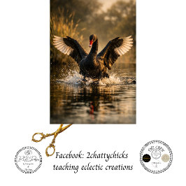 Decoupage Australische Zwarte Zwaan Landing Wildli Tissuepapier