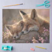 Decoupage Baby Fox Beschermd door Vader Fox Tissuepapier (Craft)