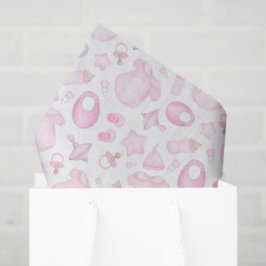 Decoupage Baby Girl Douche Roze Tissuepapier