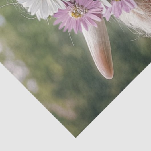 Decoupage Baby Highland Bloemrijke Roze Weiland Tissuepapier (Detail)