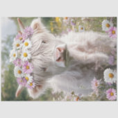 Decoupage Baby Highland Bloemrijke Roze Weiland Tissuepapier (Voorkant)