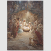 Decoupage Baby Jezus Kerststal Scene Tissuepapier (Voorkant)