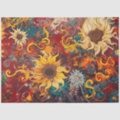 Decoupage Background Swirling Sunflower Abstract  Tissuepapier (Voorkant)