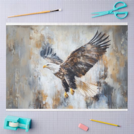 Decoupage Bald Eagle Amerikaanse vlag Tissuepapier (Craft)