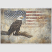 Decoupage Bald Eagle en Amerikaanse vlag Tissuepapier (Voorkant)
