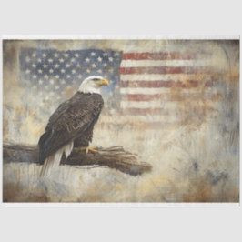 Decoupage Bald Eagle en Amerikaanse vlag Tissuepapier