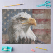 Decoupage Bald Eagle verweerde Amerikaanse vlag Tissuepapier (Craft)