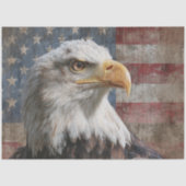Decoupage Bald Eagle verweerde Amerikaanse vlag Tissuepapier (Voorkant)