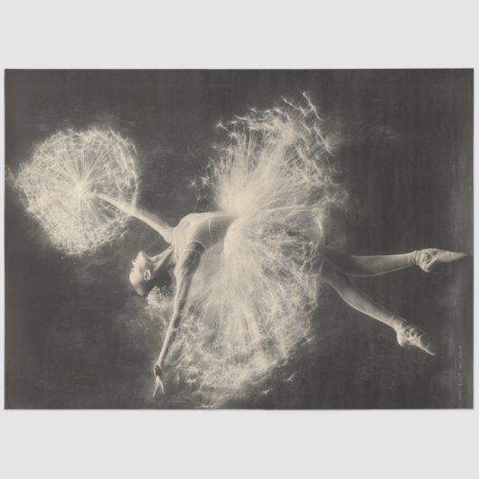 Decoupage Ballet Dancer Luminescent Dandelion Tissuepapier (Voorkant)