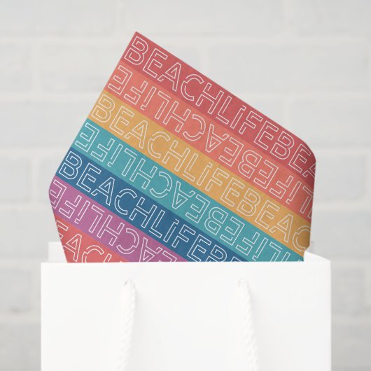 Decoupage Beach Life verjaardagsfeestje Tissuepapier (Cadeauzakje)