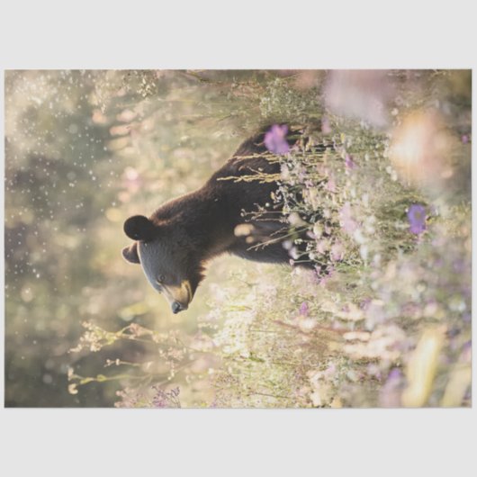 Decoupage Beer op het gebied van wilde bloemen Tissuepapier (Voorkant)