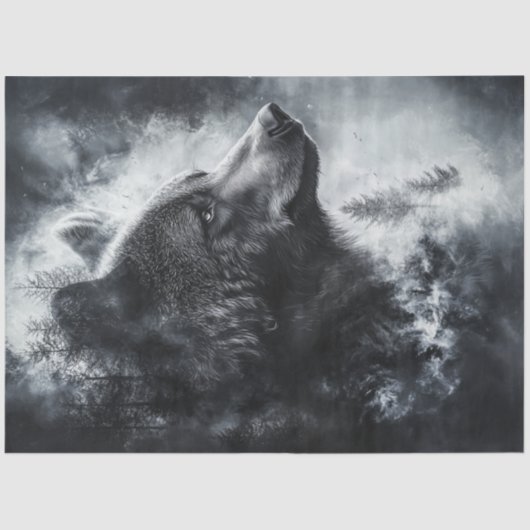 Decoupage Beer Volle Maan Achtergrond Fusion Art Tissuepapier (Voorkant)