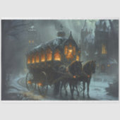 Decoupage begrafeniswagen bij Gothic Manor Tissuepapier (Voorkant)